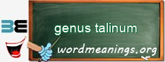 WordMeaning blackboard for genus talinum